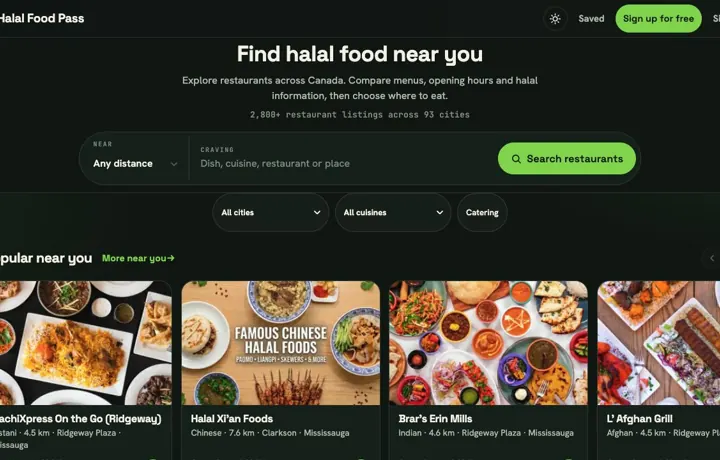 Halal Food Pass website preview
