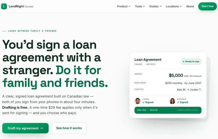 LendRight website preview