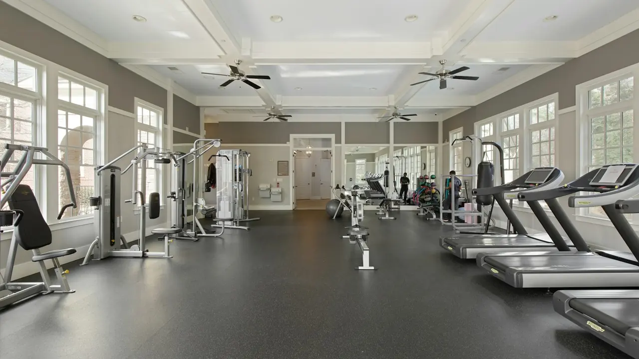 Modern gym with cardio and resistance machines